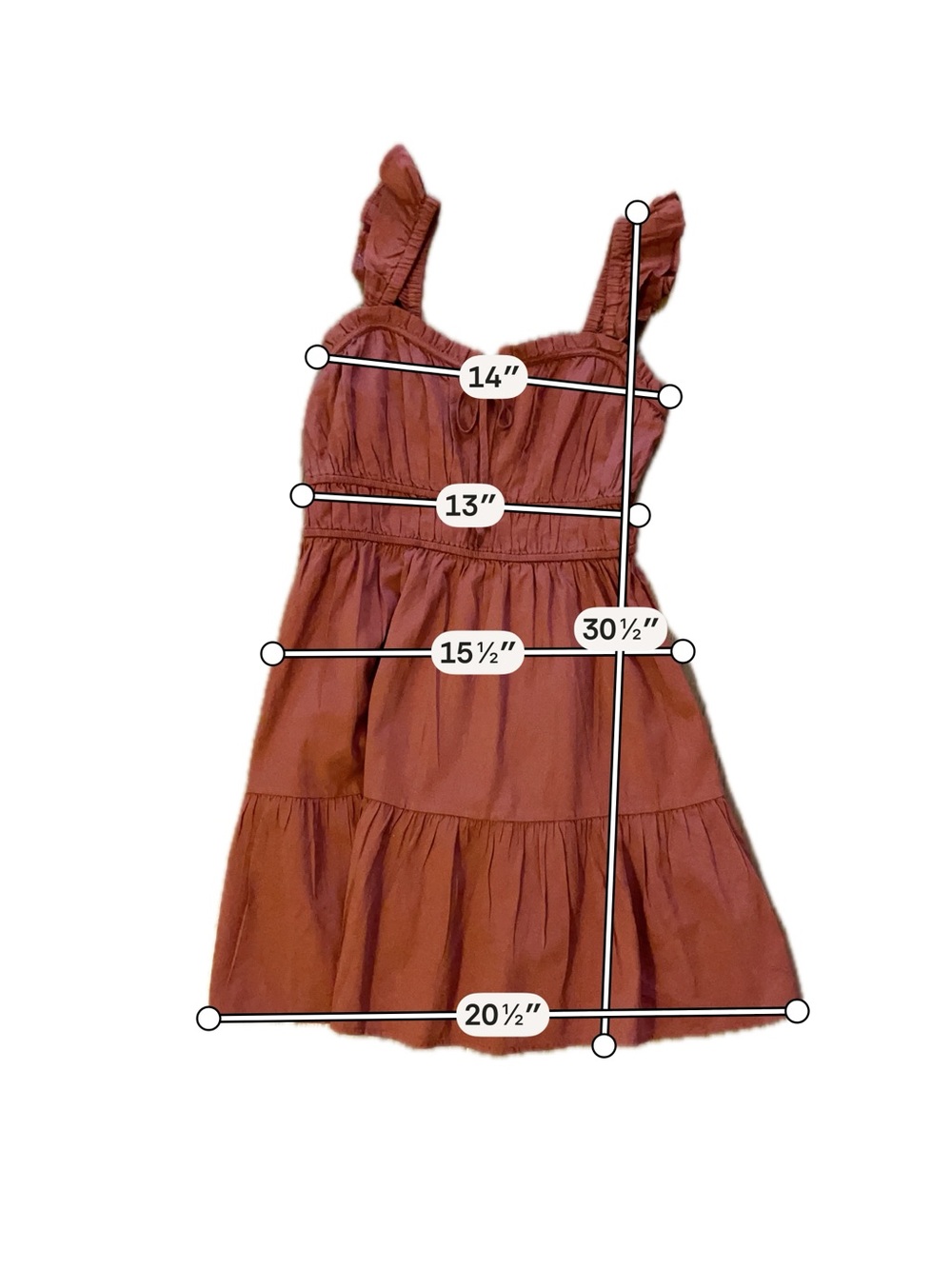GAP Rust-Red Ruffle Strap Mini Dress - Picture 6 of 6